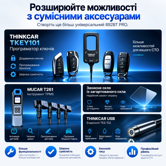MUCAR 892BT PRO — професійний автосканер з J2534, топологією, ECU Coding, CAN FD та DoIP