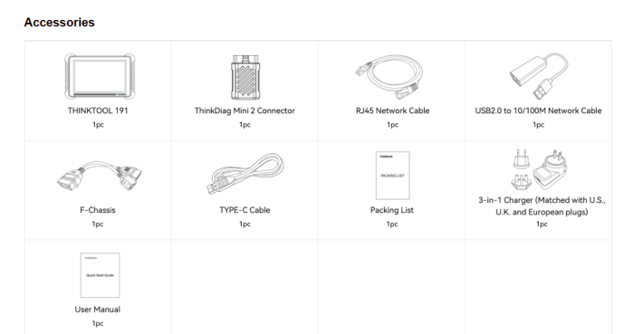 THINKCAR THINKTOOL 191 — Новинка 2025 від THINKCAR. Три роки оновлень та два роки гарантії.