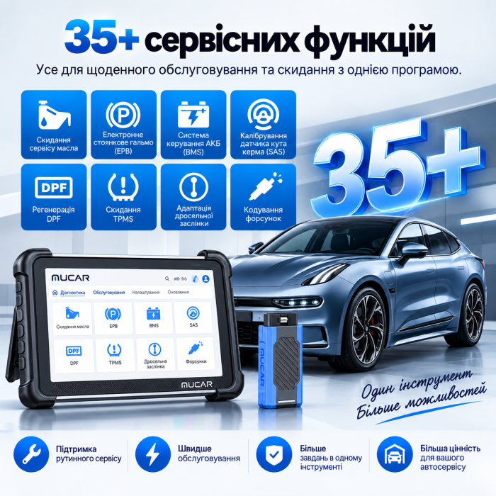 MUCAR 892BT PRO — професійний автосканер з J2534, топологією, ECU Coding, CAN FD та DoIP
