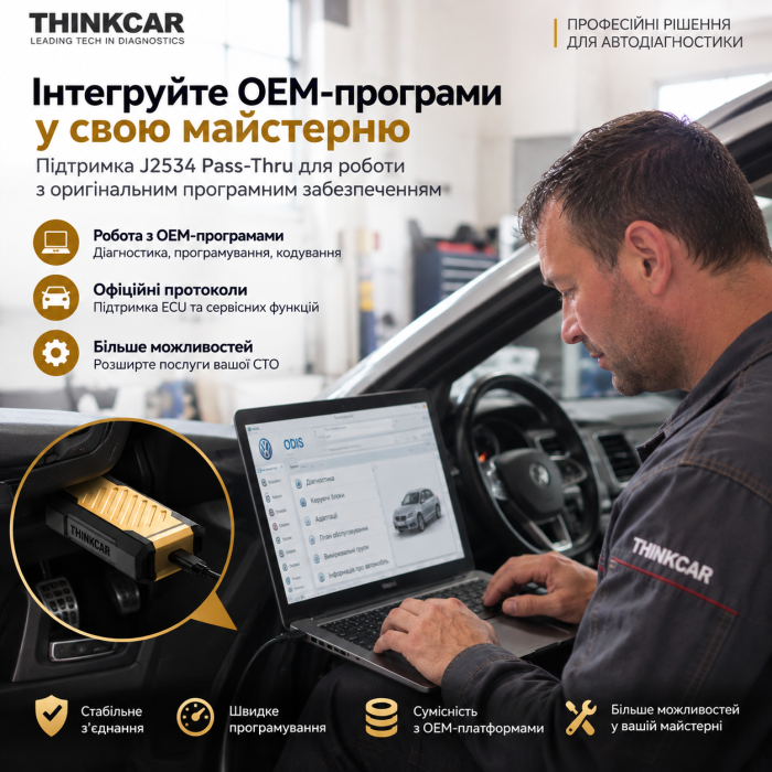 THINKCAR THINKSCAN 689BT PRO — професійний автосканер з J2534, Topology Map, ECU Coding та Active Test