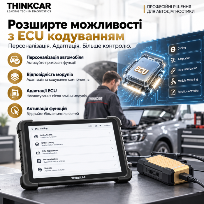 THINKCAR THINKSCAN 689BT PRO — професійний автосканер з J2534, Topology Map, ECU Coding та Active Test