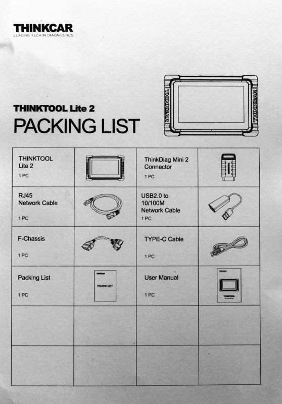 Сканер для діагностики авто Thinkcar Thinktool Lite 2