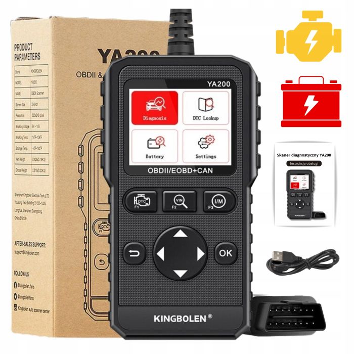 Сканер двигуна KINGBOLEN YA200 OBD2