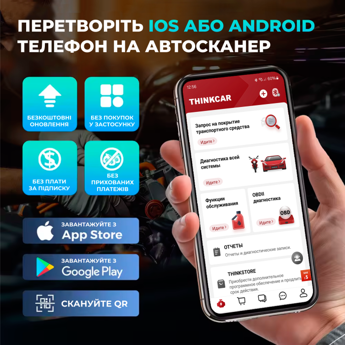 Thinkcar ScanMate - автосканер з довічними оновленнями та 15 функціями!